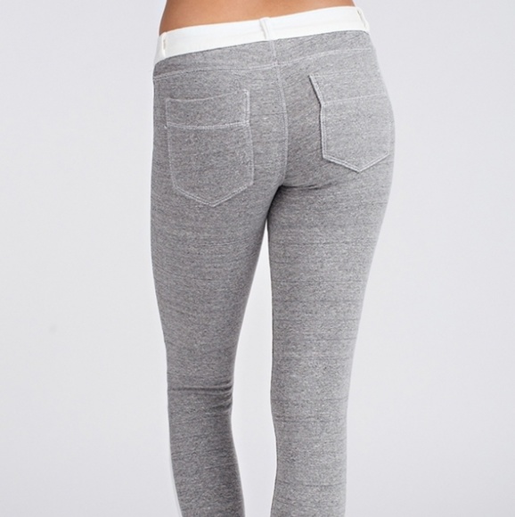 LAST 1!💜Gray French Terry Skinny Jogger Leggings - Picture 5 of 6